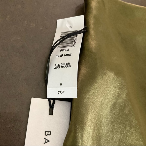 NWT BABATON Slip Mini Skirt Fen Green 6 Aritzia - Picture 4 of 4